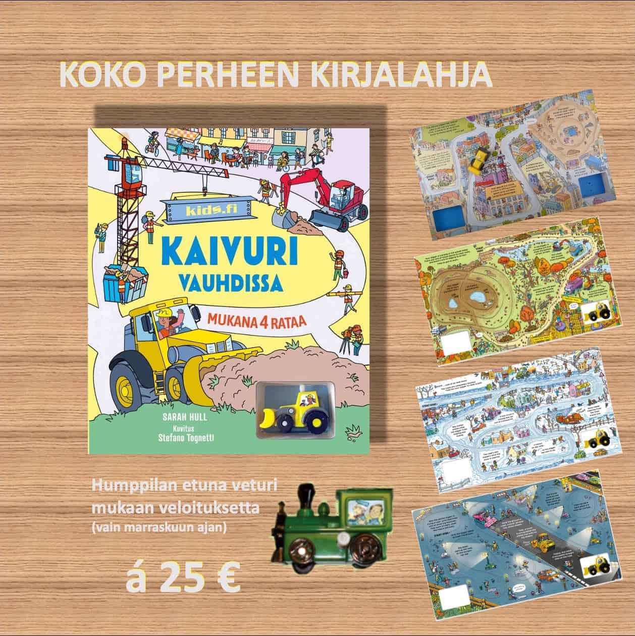 Kaivuri vauhdissa_Koko perheen kirjalahja